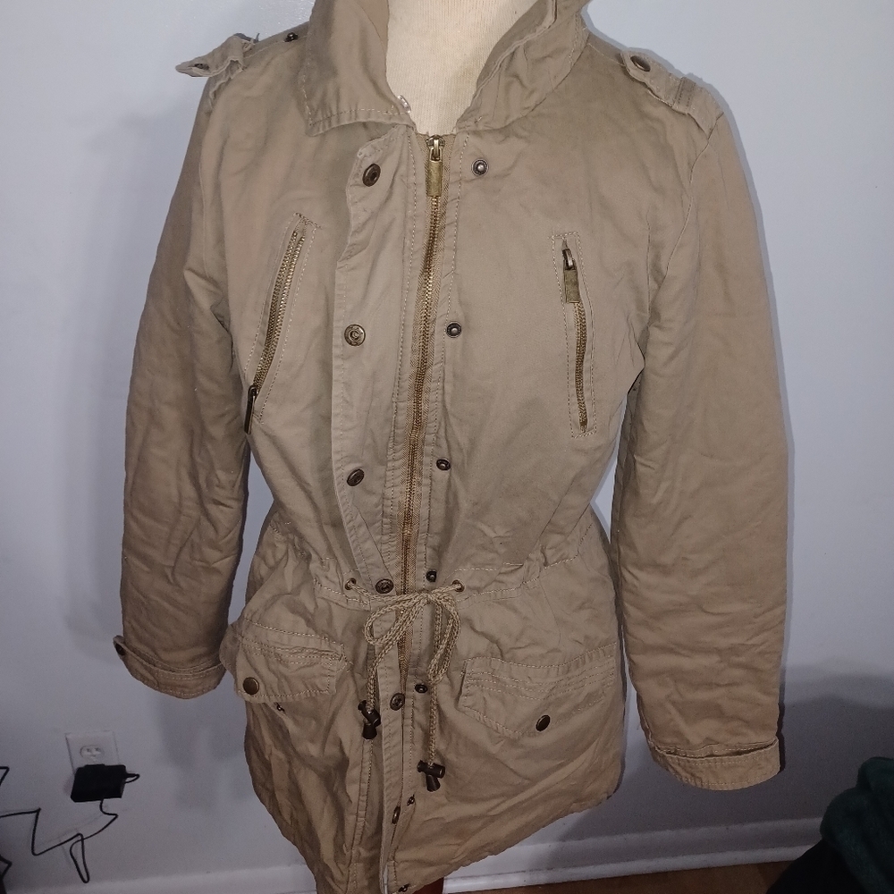 Charlotte Russe- Sandy Brown Winter Coat- W Sz Medium - Picture 3 of 9
